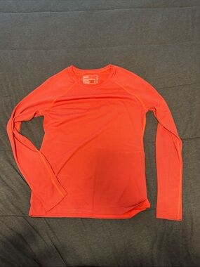 Figs Seamless Waffle Knit Long Sleeve Top in Orange
